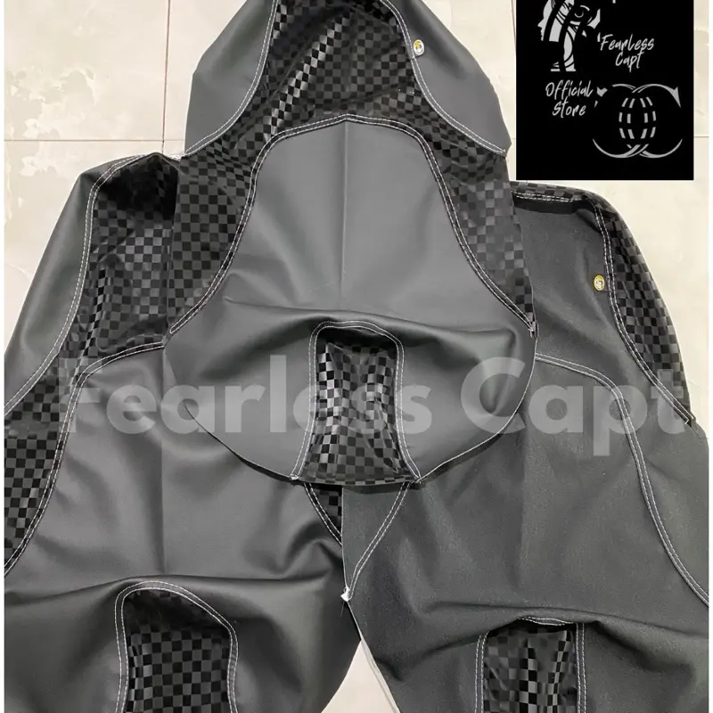 Kulit Jok Motor Jahit Tengah/3Jahitan Amplas Sbtech Kombinasi Catur Kotak Kotak Kulit Jok Motor Beat, Vario, Mio, Scoopy, Kulit Jok Pasir X Catur Model Terbaru Terlaris Motorcycle 2
