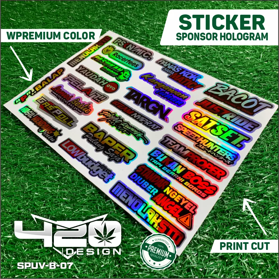 Stiker Pack Sticker Sponsor Hologram & Vinyl Balap Racing SARSET - KODE SPUV