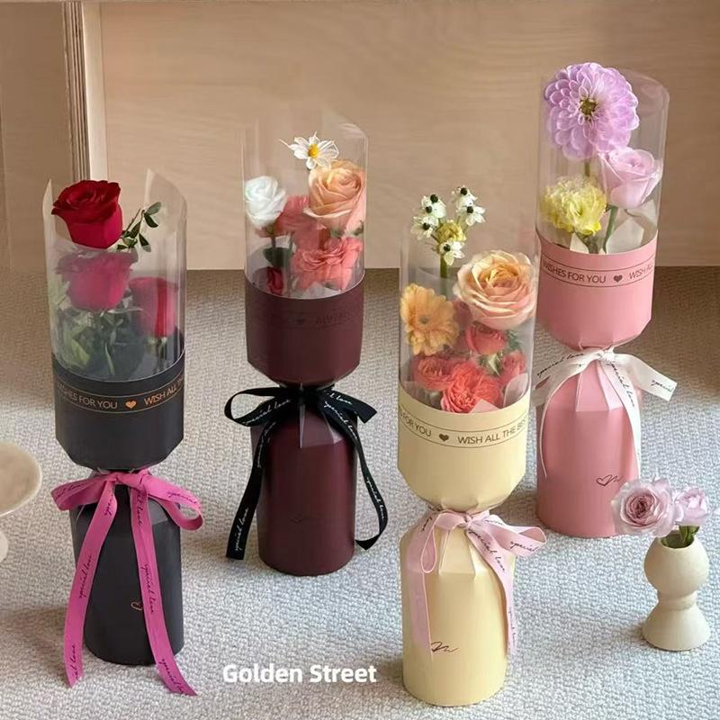  Cốt giấy Bóng Kính Gói hoa 1-3 bông cao cấp định hình tạo mẫu cho bó hoa.. 