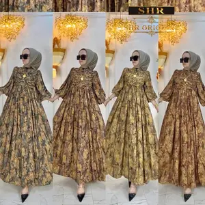 NEW SHR MAXI DRESS ANYAMAN BUNGGA KATUN PREMIUM IMPORT FREE BROS ORI SHR