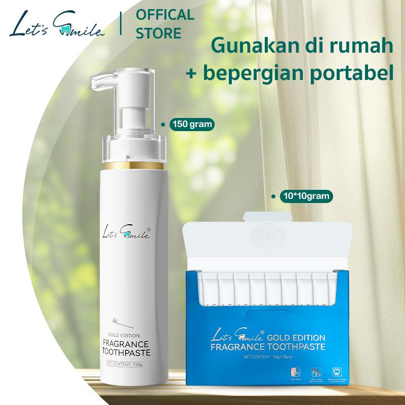 Let’s Smile Whitening Pasta Gigi 150g – Removes Yellow Stains, Freshens Breath, Protects Gums, Safe & BPOM Certified