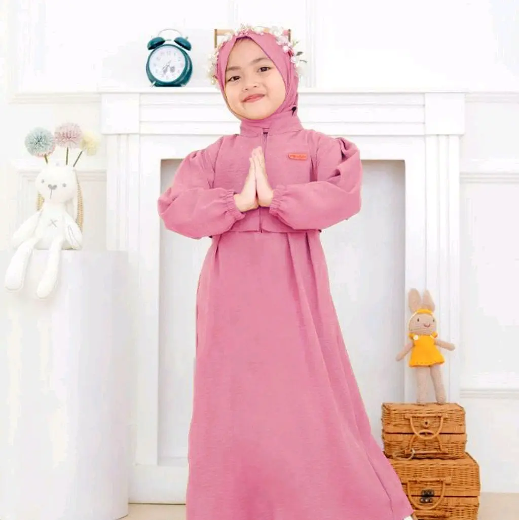 gamis anak perempuan/ gamis anak lebaran / gamis anak crinkle