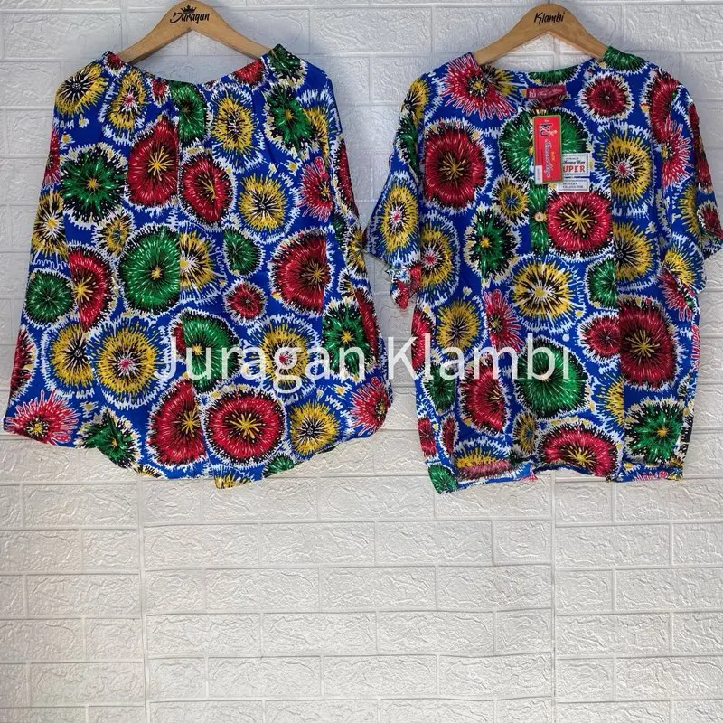 SETELAN MAXI L4 LD 140 SUPER JUMBO KENCANA UNGU LABEL MERAH Setelan jumbo bunga Lengan pendek Cantik Motif 7