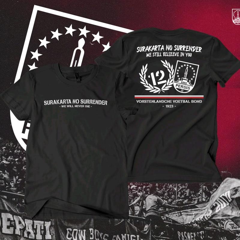 T-SHIRT SURAKARTA NO SURRENDER NEW DESAIN Kaos Distro Pria Wanita Keren Baju Sablon 0