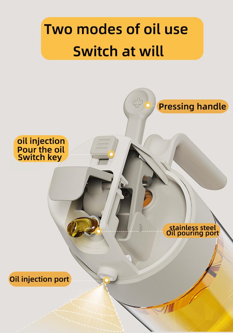 Product Introduction of Oil can spray and pour dual-purpose oil spray pot kitchen special household oil spray bottle glass food-grade spray Kitchen tool cruet Kitchen tool  air fryer Cooking too sauce cruet vinegar bottle oil  spray Dispensers Utensils 5