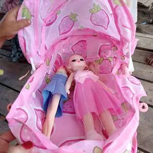 Mainan Kereta Dorong Boneka Mainan Boneka Bayi Doll + Stroller Mainan Anak Dolls Toys