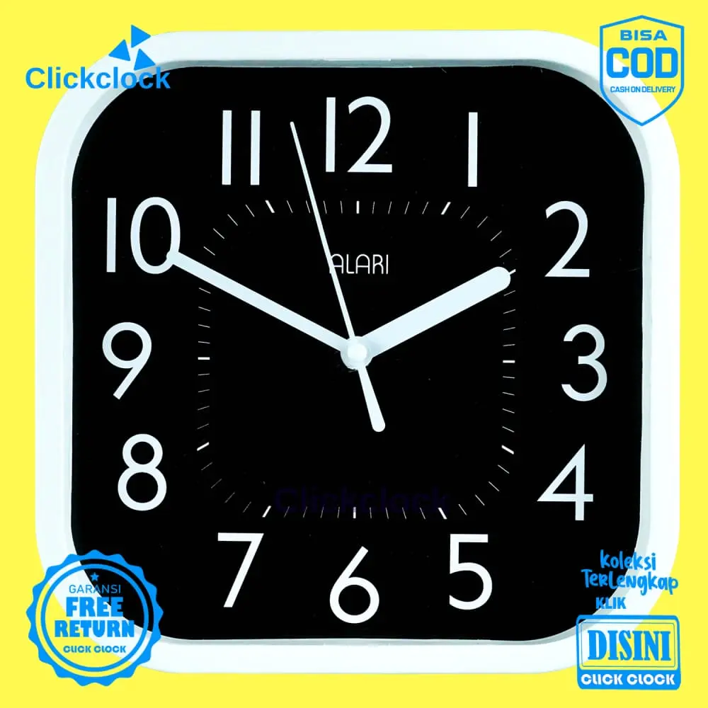 Jam Dinding Quartz BestSeller Minimalis Abu Alari AL1209-5454 Besar Dekorasi Rumah Murah