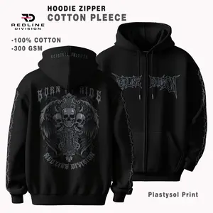 REDLINE DIVISION Hoodie Zipper Biker Fleece 300gsm Desain Skull Silver Exclusive Bahan Premium 100% Cotton Sablon Plastisol Tahan Cuci untuk Rider & Streetwear kaos baju distro