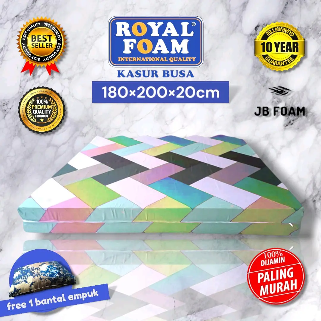 Kasur Busa Royal Foam D16 Tebal 20 cm Berkualitas dengan Garansi Resmi 10 Tahun - Furniture
