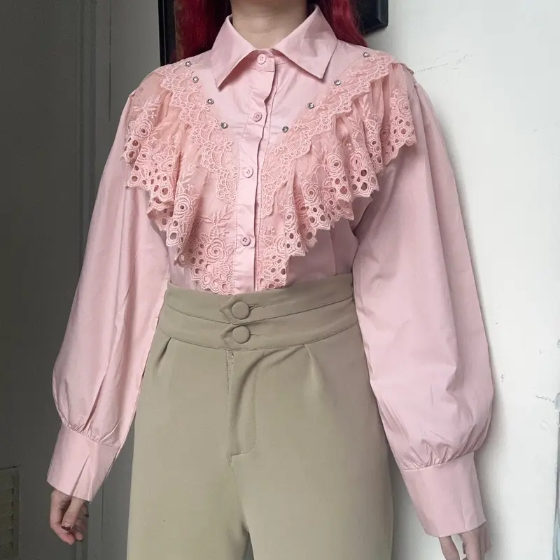 Claudia Top atasan BKK blouse wanita lace renda korean Style by Biel the label Bordir Katun