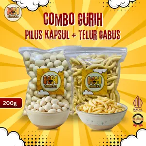 [COMBO GURIH] PAKET TELUR GABUS + PILUS KAPSUL 200g SNACK CEMILAN TIDAK PEDAS HHSNACKS
