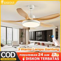Gambar GOGEOUS Lampu Kipas Angin Plafon Remote 42/52 inci Kipas Angin Plafon kecepatan cahaya Gantung Langit Baling - A: 48" Putih-5 Daun dari GogeousLighting Kab. Tangerang 1 Tokopedia