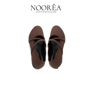 NOOREA  - Sepatu Wanita Lilianne Brown | Flatshoes Wanita |  Sepatu Balet | Sepatu Casual Wanita Suede