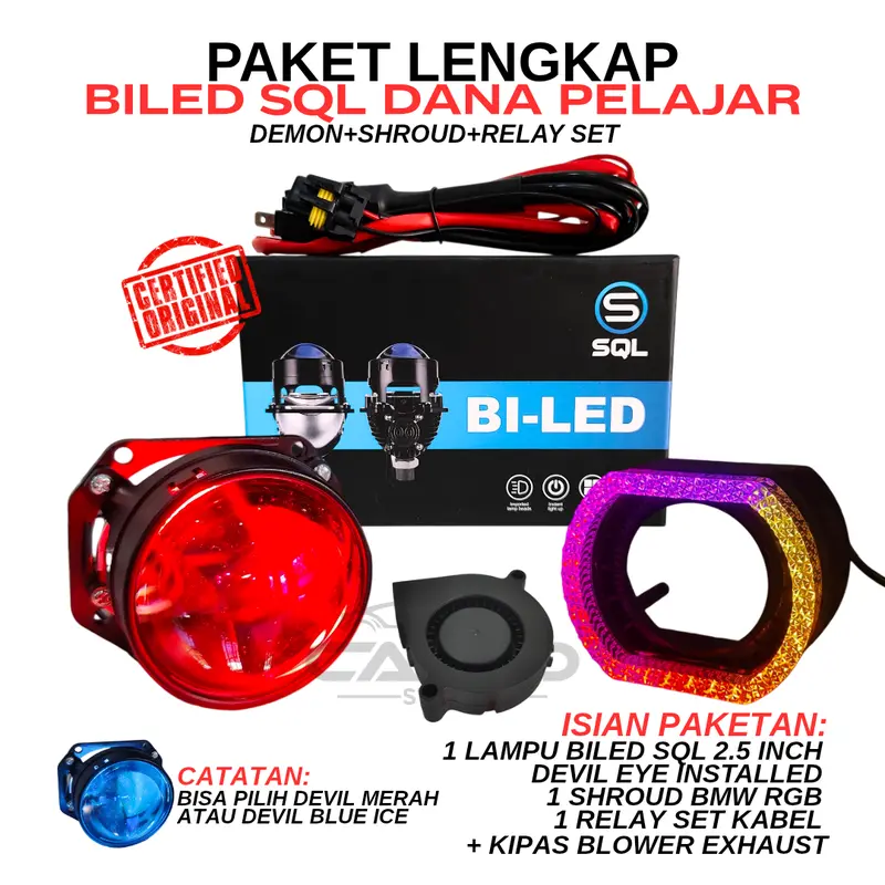 PAKET MURAH BILED SQL by AES Biled Lampu LED 2.5 Inch 58 WATT Dana Pelajar LENGKAP 0
