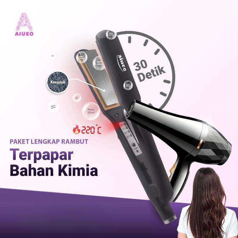 [Bundling Hemat] Terlaris Catokan Recommended AIUEO 823 Alat Catok 5in1 + Hair Dryer Carmila Package Beauty Electronic 2