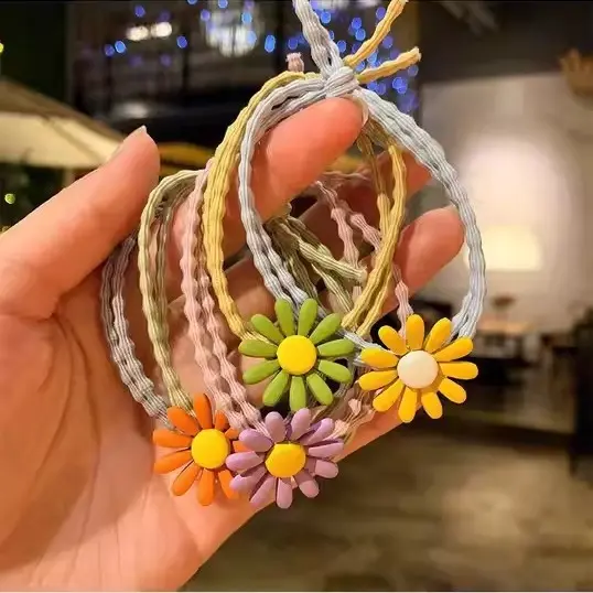 Phụ Kiện Tóc, Phong Cách Hàn Quốc, Dây Buộc Tóc Hoa Cúc Tươi Mới, Băng Đô Hoa Dễ Thương, Băng Đô, Phụ Kiện Dây Buộc Tóc Cao Su, Thích Hợp Cho Người Có Ảnh Hưởng Instagram, Cùng Phong Cách 5