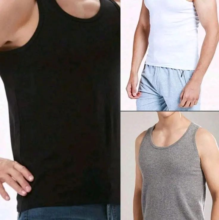 Hemat 3 PCS Singlet Pria Pakaian Dalam Pria Dewasa Katun Atasan Kaos Hitam - Nyaman, Putih, 5