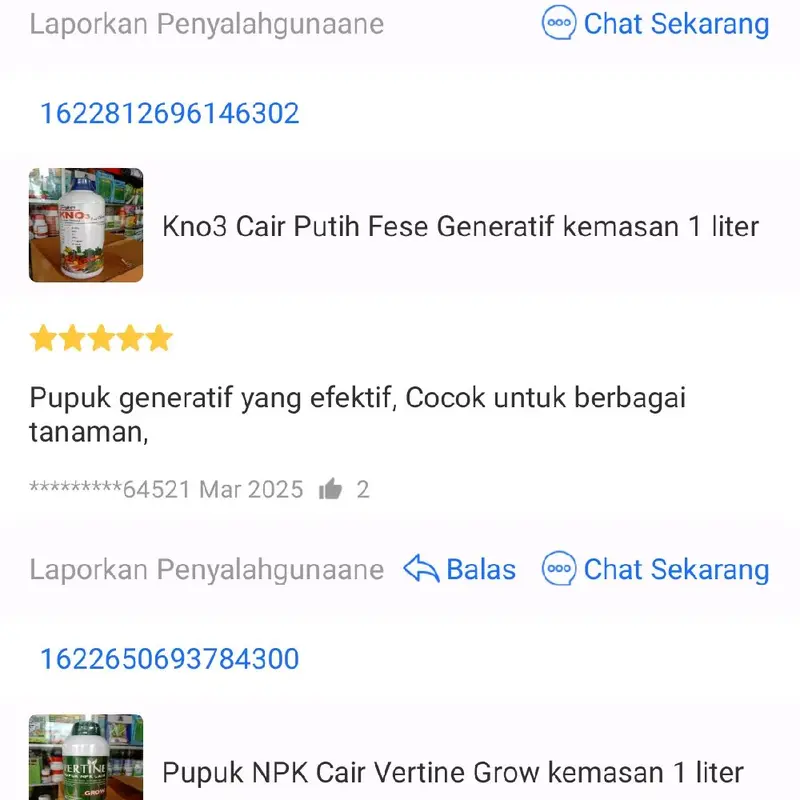 Pupuk Cair KNO3 Putih CV Bam Fase Generatif 1 Liter - Tanaman original 5