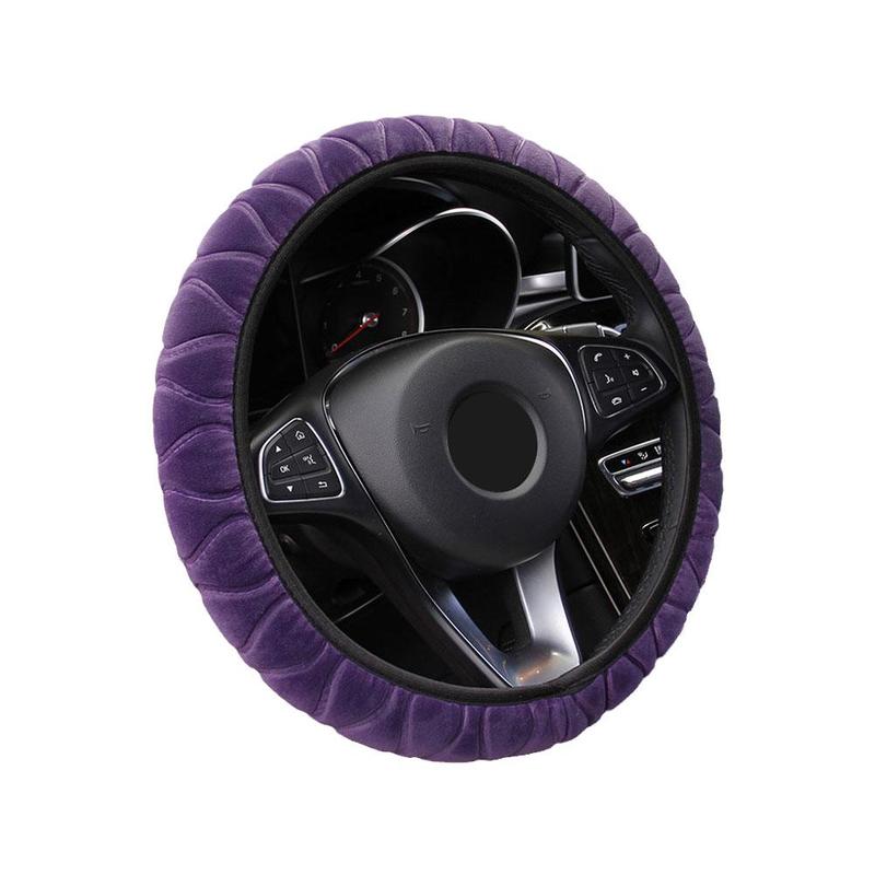 Product Introduction of 7 Colors Short Plush Car Steering Wheel Cover Universal Winter Warm Elastic Band Grip Protective Cover 26