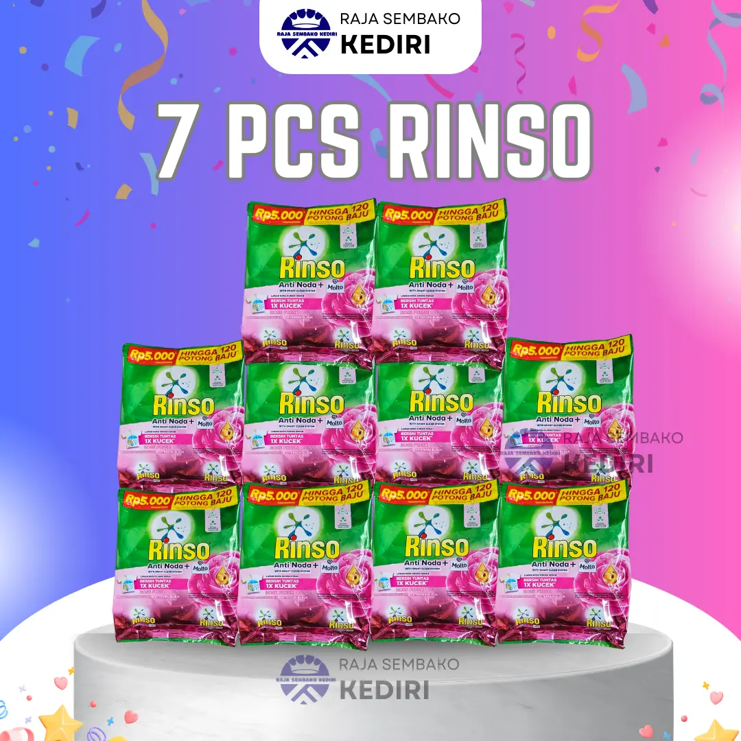 PROMO 7 PCS RINSO DETERGENT 5OOOAN 195GR