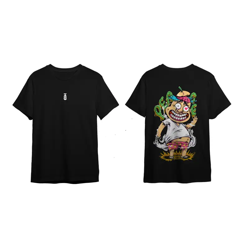 Kaos Premium T-Shirt Series 601 by QYNECK601 - Black/White, Cotton Combed 20s/24s - Baju 0