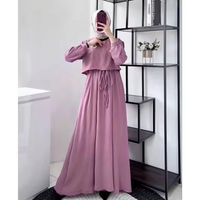 Product Introduction of dress shafila/gamis simple/baju muslim wanita bahan cringcle cey airflow kualitas premium 10