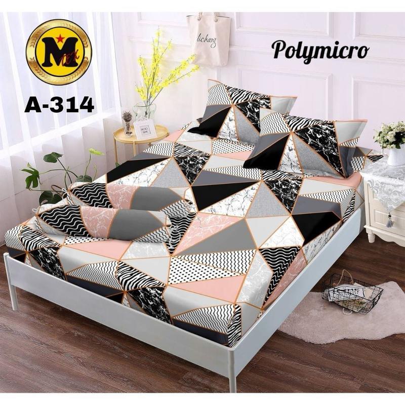 Sprei Homemade Viral Aesthetic Semua Ukuran 200x200 180x200 160x200 120x200 90x200 Kain Katun Sudut Karet 1 Set Sarung Bantal & Guling Motif Skylar Black Terbaru Termurah Kekinian 7