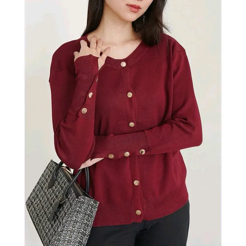 ALIYA Cardigan Rajut Premium Outer Wanita Korean Style Sweater Atasan Kardigan Panjang Lembut Knitwear Santa
