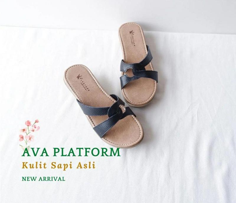 Sandal Wedges 3 cm Wanita Kulit Sapi Asli Garut Ava Series 4