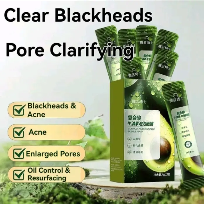 (1 Box Isi 12pcs) Masker Gelembung Alpukat