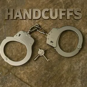 Sepasang Borgol  kuat tebal satpam satu set besi asli bahan kuat anti karat dua pcs kanan dan kiri