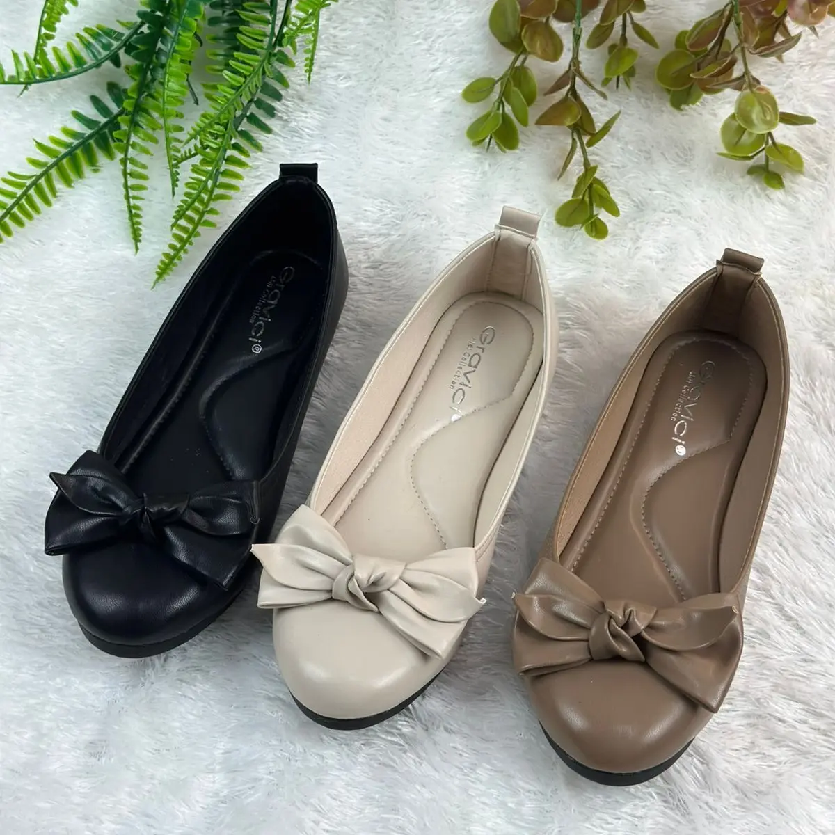 Sepatu Flat Wanita Gravici Slip On Bahan Sintetis Premium AS-12 Shoes Kerja Hitam Slip-On flat shoes cewek flat shoes kuliah ballerina korean style remaja Perempuan