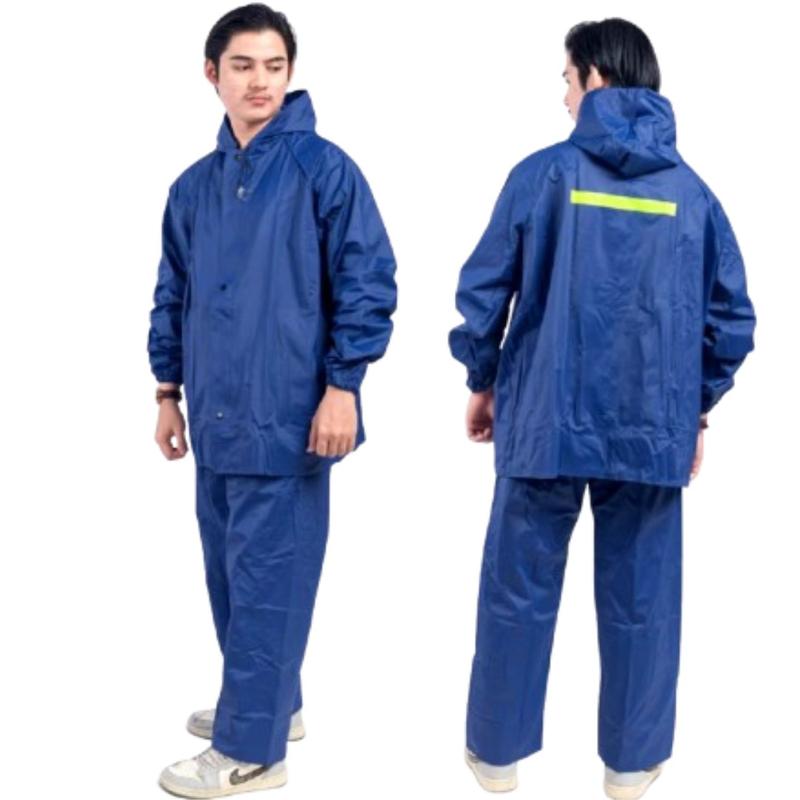 Product Introduction of JAS HUJAN DEWASA PRIA WANITA TEBAL MANTEL HUJAN UNISEX BAHAN PREMIUM KUAT Setelan Biru Merah Hijau 54