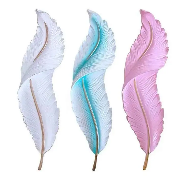 Woldecor Hiyasan Dinding Lampu LED Motif Bulu Angsa dengan Kabel Pitingtinggal Colok - Resinukuran 63 x 25 - Warna Sesuway