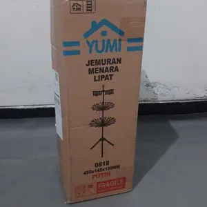 Jemuran Menara Lipat Tempat Jemuran Baju Model Menara 3 Susun Tempat Jemuran Gantungan Bayi Jepitan Baju Pakaian Bayi baju Baby Anak kecil Portable berdiri hanger rak minimalis murah tidak makan tempat