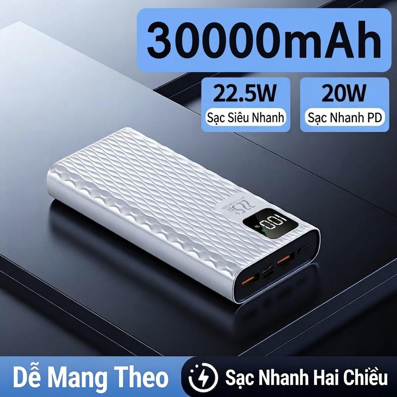 【Phiên bản nổ 30000mAh】 của chính 22.5W sạc nhanh nhất 20000 mAh công suất cao…