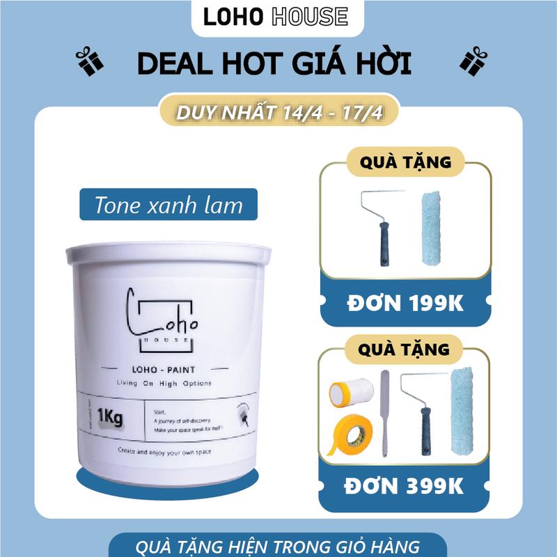 Sơn tường tone màu xanh lam | Lon sơn 1kg - Sơn nước nội thất cao cấp Loho-paint với các tone màu xanh lam