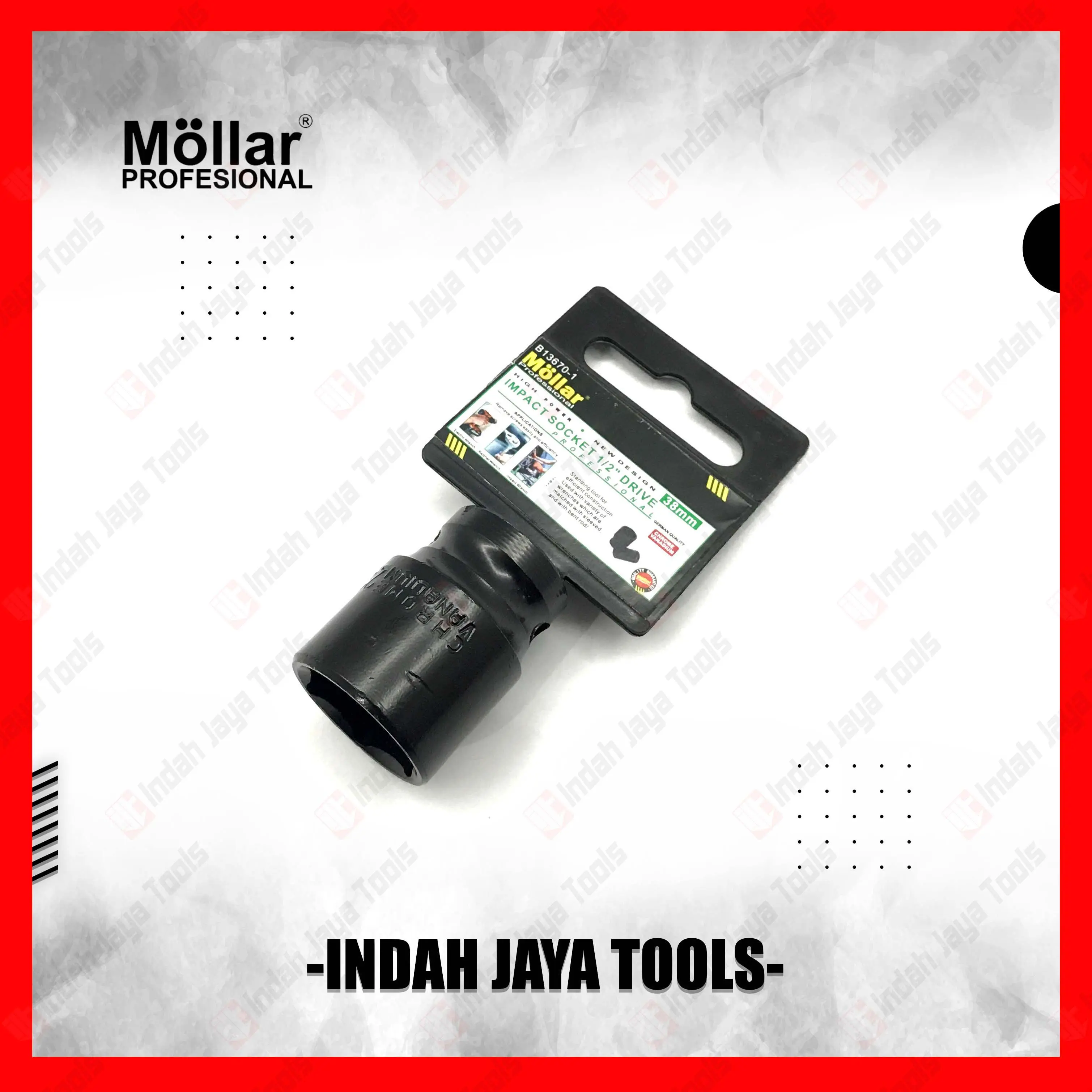 MOLLAR SHORT Mata Sok Impact Socket 1/2" Drive 8 10 12 14 17 19 22 24 mm - Kunci Sock Pendek Socket