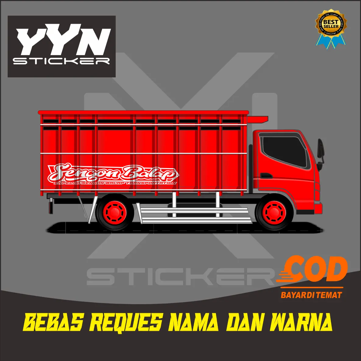 STICKER CUTTING BAK SAMPING TRUK CANTER,GIGA,ELF MACAN,RAGASA KANAN KIRI SIAP TEMPEL BISA CUSTOM