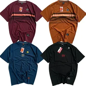 Paket 4 Kaos Strip Salur Mix Simpel Alyc Cloth Unisex Distro Motif Keren Katun Polos Sablon Pria Combed Atasan Nyaman Oblong Baju - Dewasa, Surfing