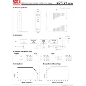 Original Mean Well Mdr-20-24 Dc 24V 1A 24W Meanwell Sing