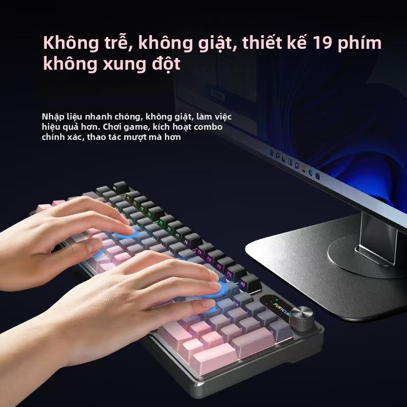 Bàn phím cơ với cảm giác gõ êm, không độ trễ tín hiệu, thiết kế 19 phím không trùng lặp, đèn LED đẹp dành cho chơi game và công việc văn phòng