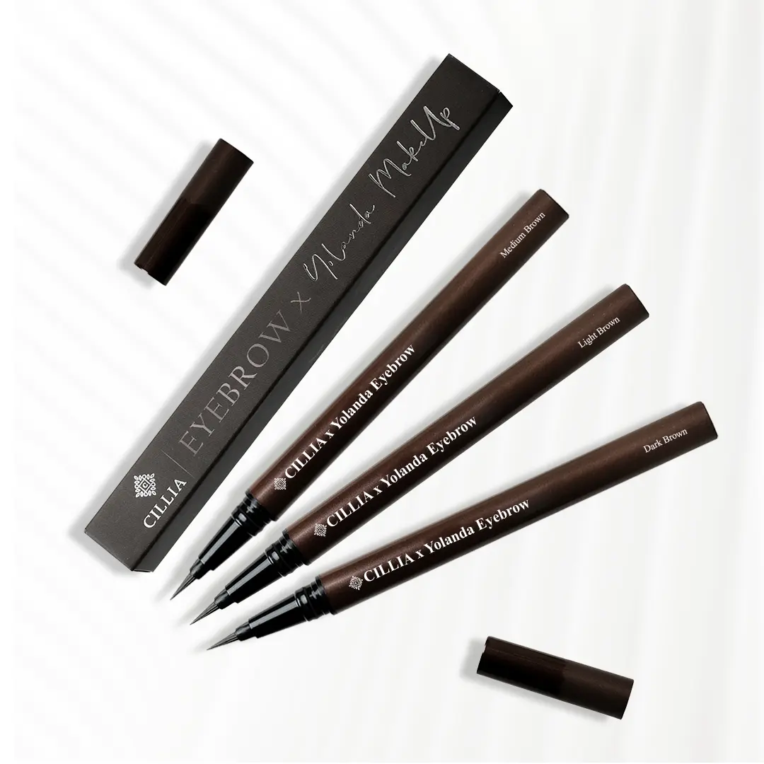 Eyebrow Spidol Alis Cillia X Yolanda Makeup Pencil Waterproof Brown Eyelash