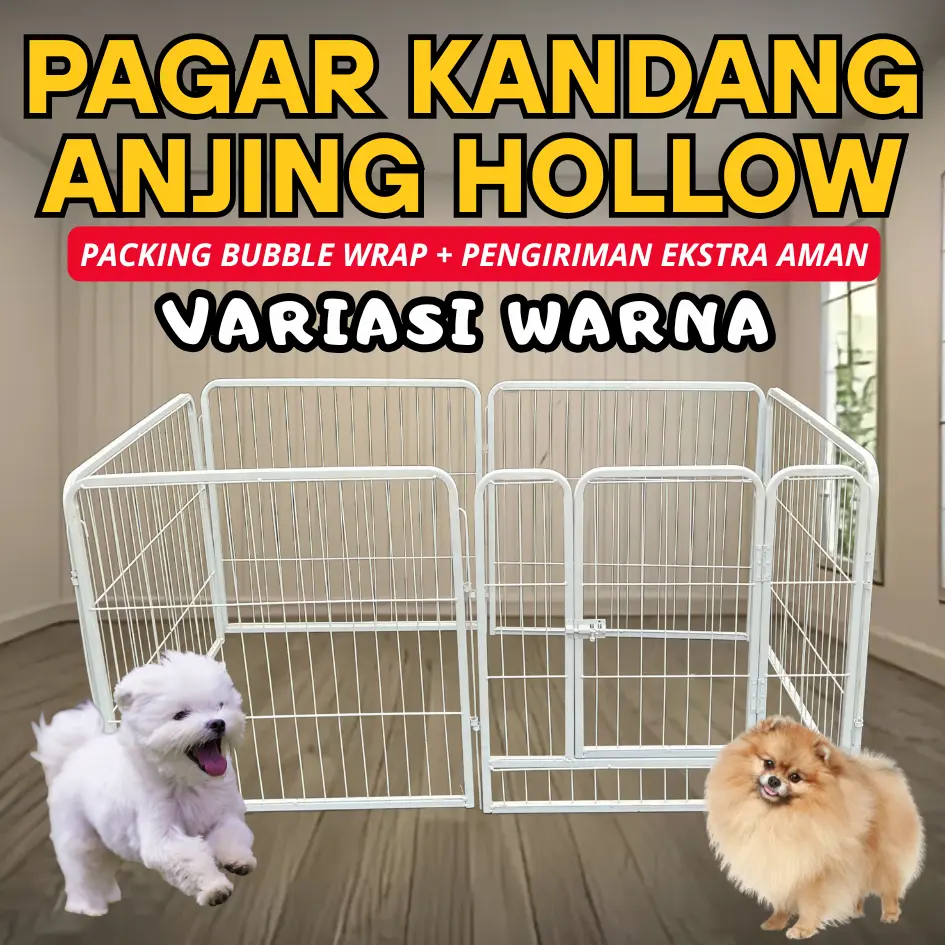 Pagar Kandang Hewan Multifungsi Anjing, Kucing, Kelinci, Marmut (Variasi Warna) - Mudah Dirakit, Perawatan Mudah, Mudah disimpan