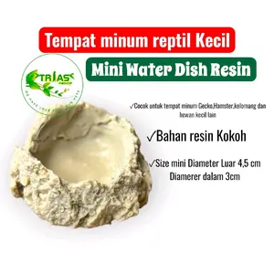 Mini Water Dish Resin – Tempat Minum Gecko, Hamster, Kelomang & Reptil Kecil