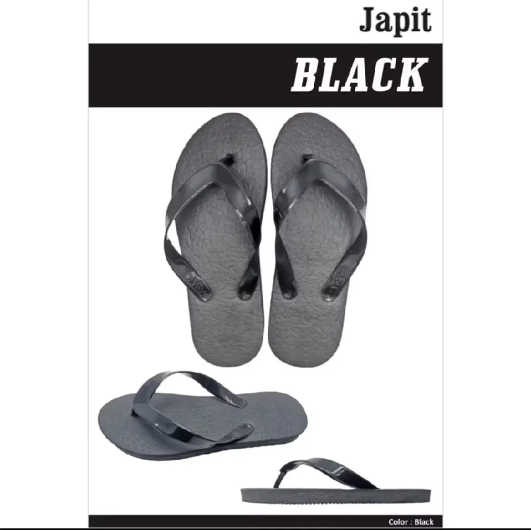 Sendal Pria Yeye Japit Full Black Harga Hemat Jepit Karet Pria - Sandal Jepit Hitam polos