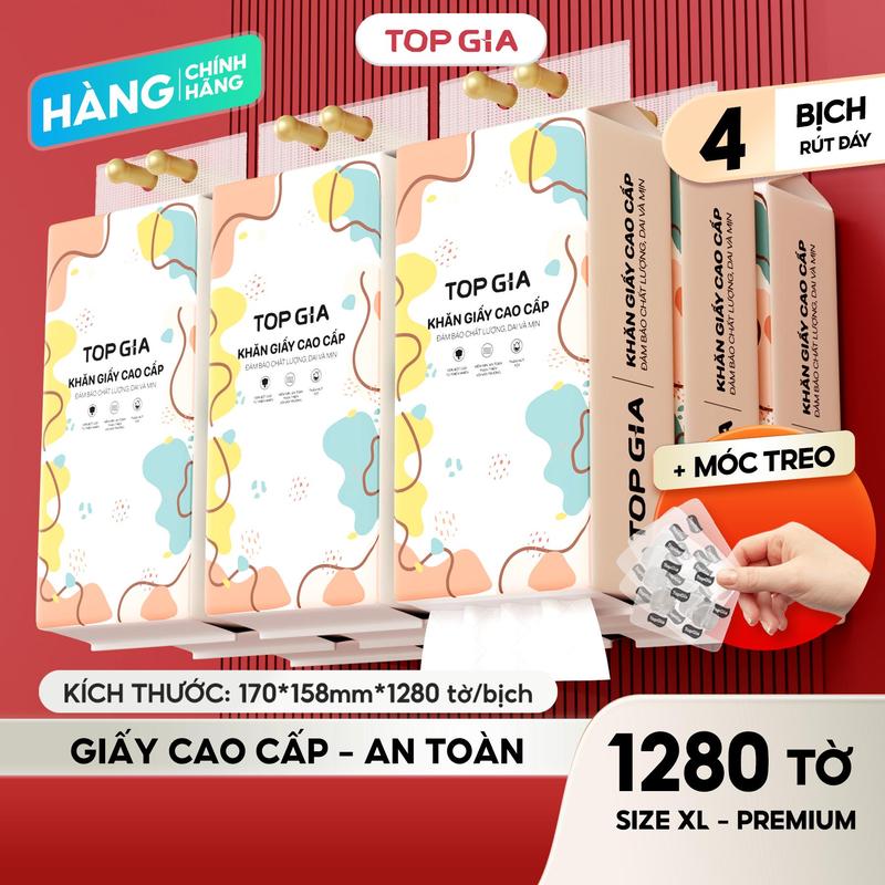   DEAL LIVE   Combo bịch Khăn Giấy đa sắc treo tường tiện lợi PHIÊN BẢN GIỚI HẠN TẶNG  1 bịch khăn mặt khô TẶNG 50 gói khăn ướt mini phân loại 4 bịch tặng móc treo tường  an toàn TopGIa SIZE XL - PREMIUM  LHN   DS  