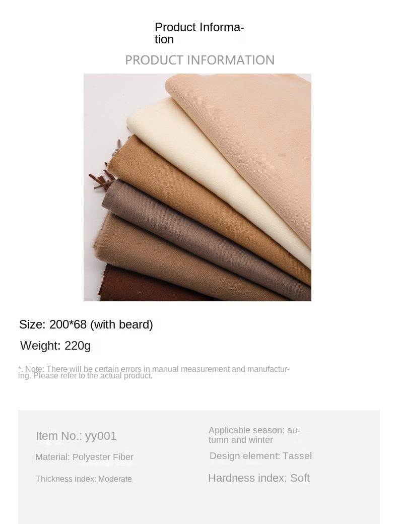 New solid color scarf in autumn and winter women's simple and versatile cashmere scarf sweet fringed shawl scarf red scarf_voghion.com