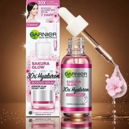 BIG SAlE GARNIER Sakura Glow Ceramide Skin Barrier Repair Set Serum 30ml + Day Cream | Pelembab Ringan mencerahkan tone up pelembab