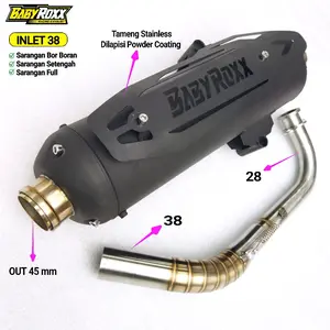 Knalpot Standar Racing INLET 38 BABYROXX Tipe DS38 Untuk Motor Vario Aerox Nmax PCX Beat Mio Scoopy Motorcycle